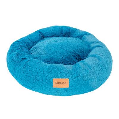 LEGOWISKO SHAGGY OKRĄGŁE M 45CM TURKUSOWE