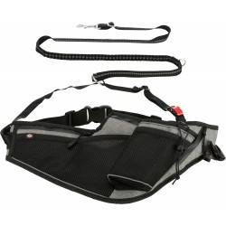 TX PAS BIODROWY ZE SMYCZĄ 70-130CM CZARNY