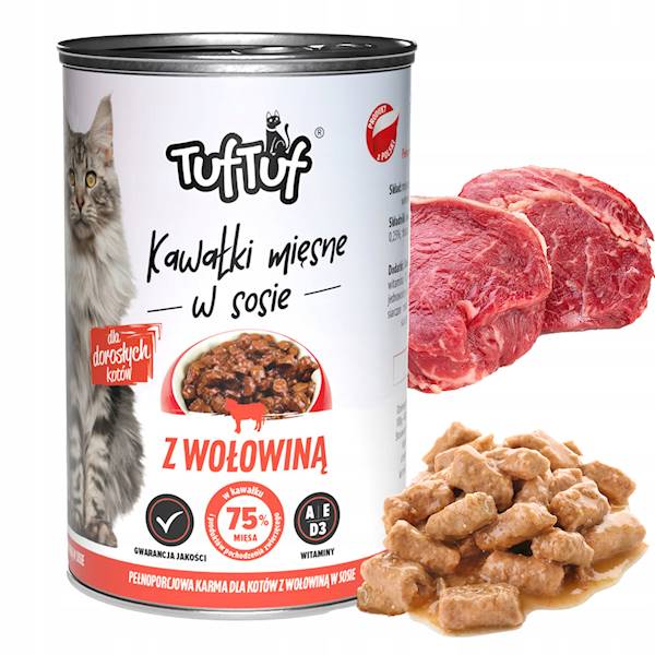 BULT TUF TUF KARMA 415G KOT WOŁOWINA KAWAŁKI 