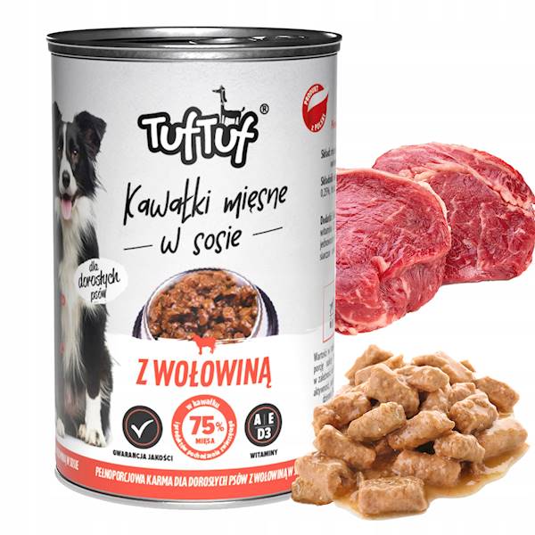BULT TUF TUF PUSZKA 415G WOŁOW KAWAŁKI W SOS PIES