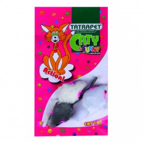 TAT MYSZ FUTRO Z GRZECHOTKĄ 3SZT