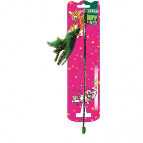 TAT WĘDKA DLA KOTA PATYK+PIÓRKA NA GUMCE 40CM