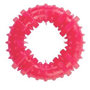 DINO RINGO Z KOLCAMI DUŻE 12CM RÓŻOWE
