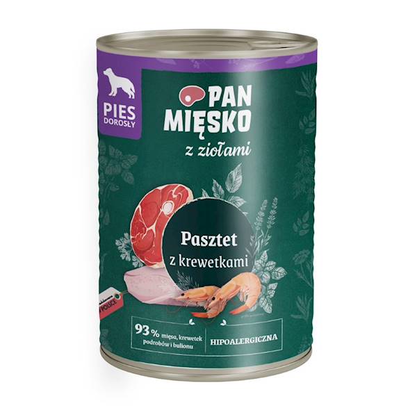 PAN MIĘSKO 400G KONS. PASZTET Z KREWETKAMI