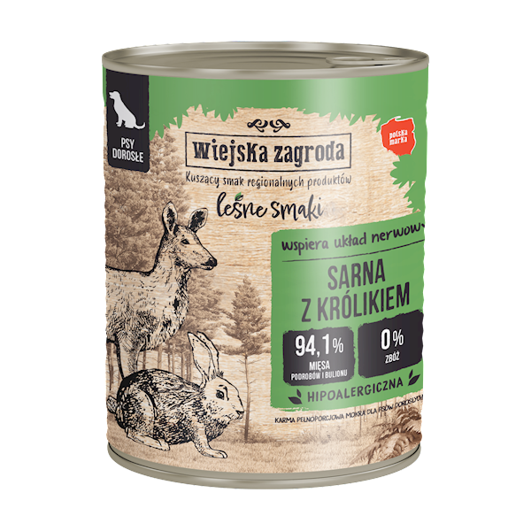 WIEJSKA ZAGRODA 800G LEŚNE SMAKI SARNA Z KRÓLIKIEM
