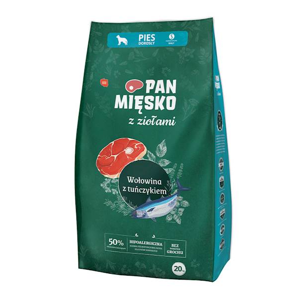 PAN MIĘSKO 20KG S WOŁOWINA, TUŃCZYK ZIOŁA