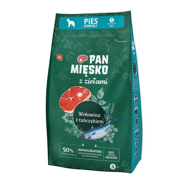 PAN MIĘSKO 3KG S WOŁOWINA, TUŃCZYK ZIOŁA