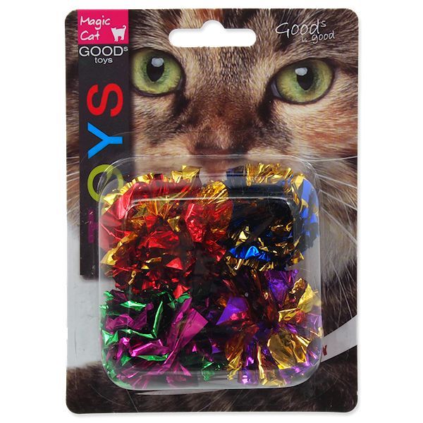 PL PIŁKA BŁYSZCZĄCA 3,75CM 4 SZT DLA KOTA