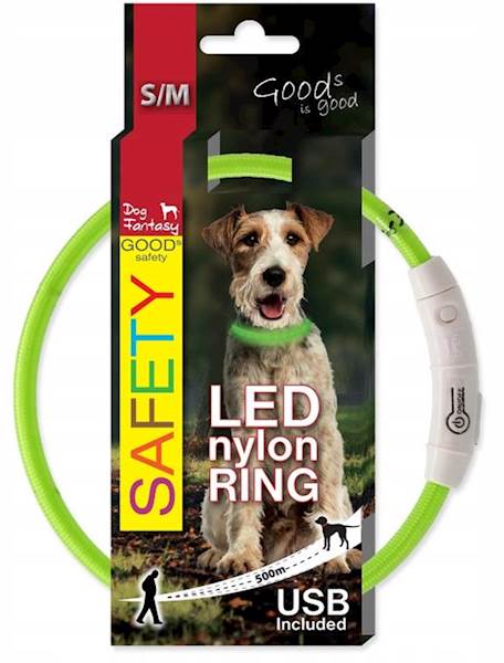 PL OBROŻA LED NYLONOWA 65CM ZIELONA