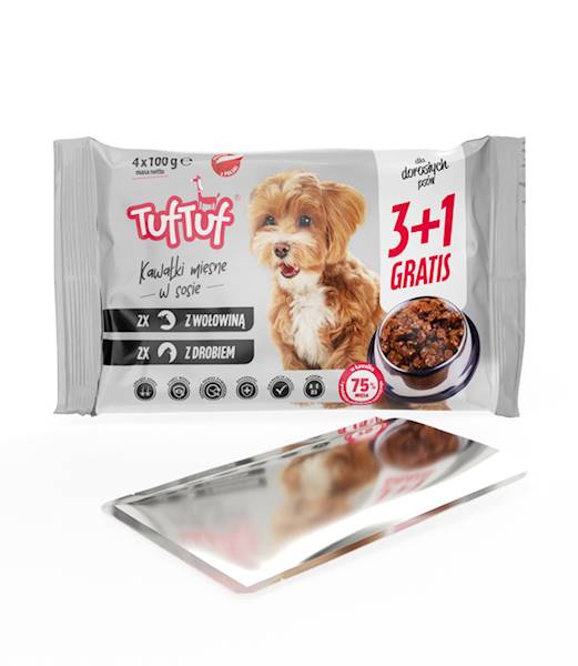 BULT TUF TUF 4x100G PIES KURA, WOŁOWINA SASZETKI 