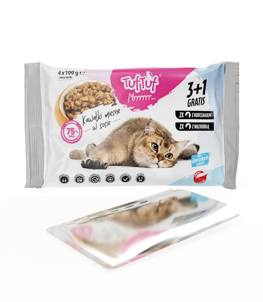 BULT TUF TUF 4x100G KOT KURA, WĄTRÓBKA SASZETKI 