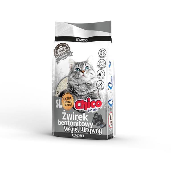 CHICO ŻWIREK BENTONIT COMPACT WĘGIEL AKTYWNY 5L