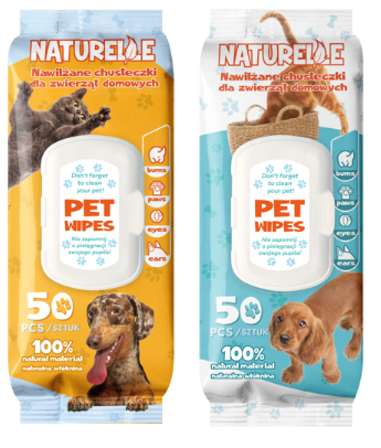NATURELLE CHUSTECZKI NAWILŻANE DLA ZWIERZĄT 50SZT