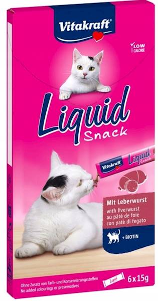 V CAT LIQUID SNACK 6SZT WĄTRÓBKA+BIOTYNA