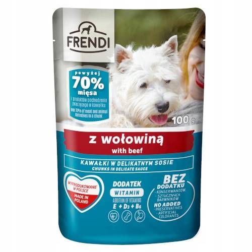 FRENDI 100G PIES KAWAŁKI W SOSIE Z WOŁOWINA