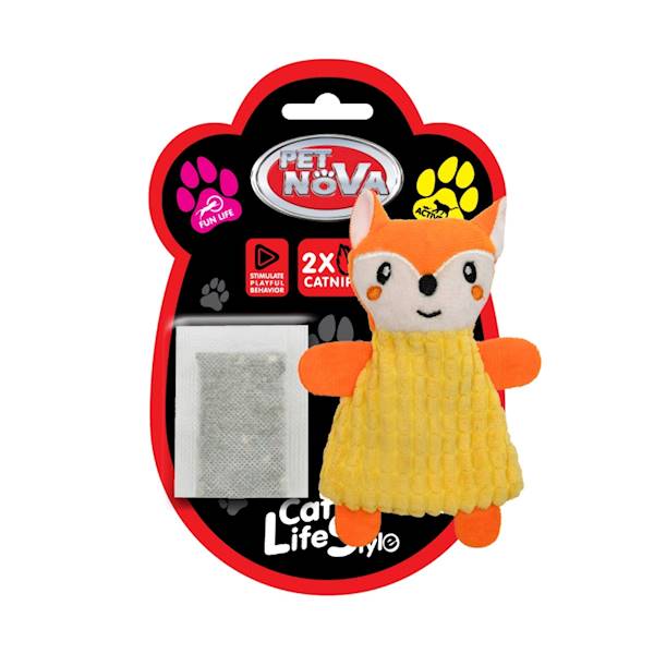 EU Pluszowa lisek dla kota z 2 x kocimiętka
