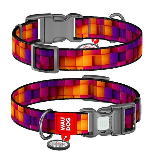 COLLAR OBROŻA Z QR PASZPORTEM XXL 35/46070 'CUBES'