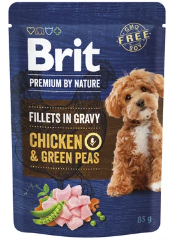 BRIT DOG 85G GRAVY FILLETS CHICKEN&GREEN PEAS