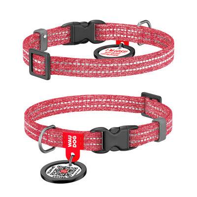 COLLAR OBROŻA Z QR PASZPORTEM 10MM/20-30CM CZERWON