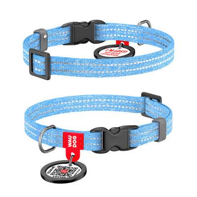 COLLAR OBROŻA Z QR PASZPORTEM 10MM/20-30CM NIEBIES