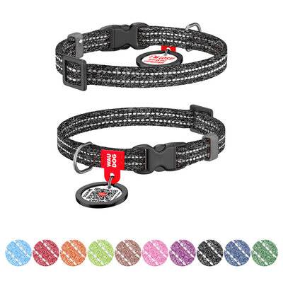 COLLAR OBROŻA Z QR PASZPORTEM 10MM/20-30CM SZARA