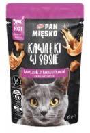 PAN MIĘSKO KOT 85G KAWAŁKI KURCZAK, KREWETKI