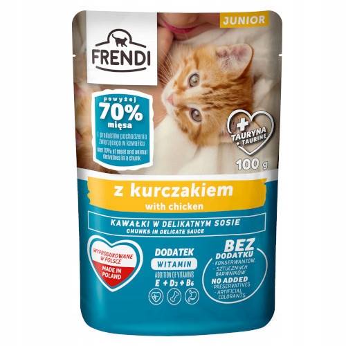 FRENDI 100G SASZ KOT KITTEN KAWAŁKI W SOSIE Z KURĄ