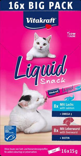 V CAT LIQUID SNACK MP 16szt wątróbka+łosoś