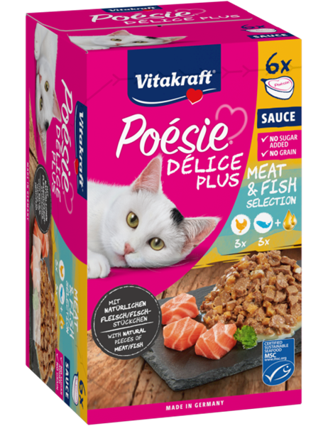 V POESIE DELICE PLUS MP kurczak+łosoś MSC 6x85g