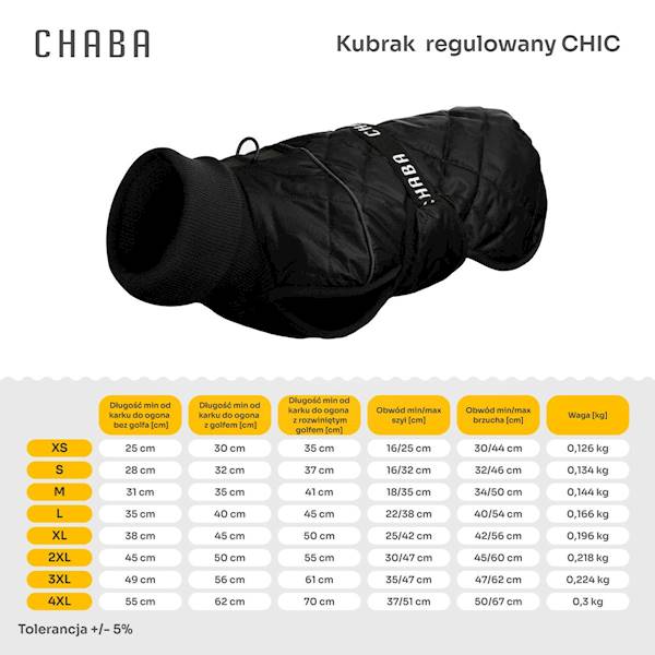 CHABA KUBRAK REGULOWANY WEAR (S) CHIC BLACK