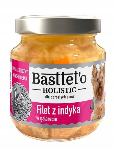 BASTTETO HOLISTIC 130G SŁOIK PIES FILET Z INDYKA