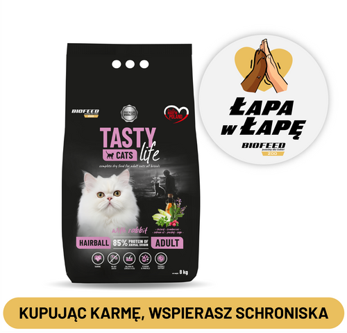 GW TASTY LIFE 8KG KOT HAIRBALL WITH RABBIT 