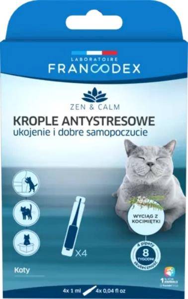 ZX Krople antystres z kocimiętką dla kotów, 4x1ml