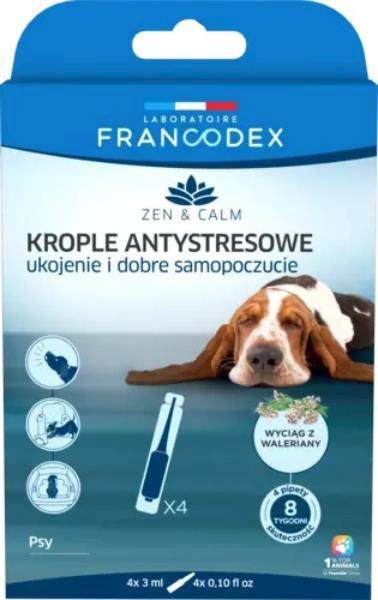 ZX Krople antystresowe z walerianą dla psów, 4x3ml