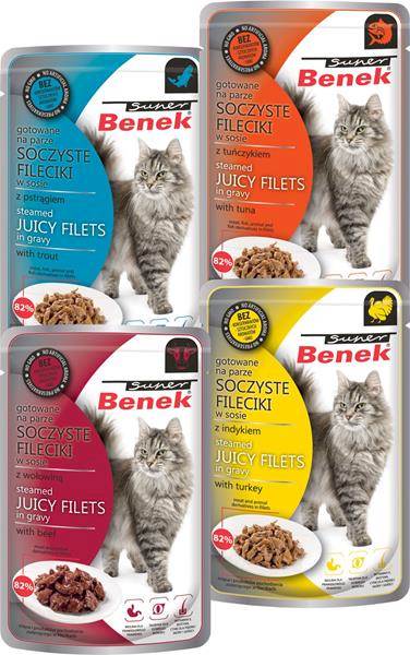 BENEK SOCZYSTE FILECIKI W SOSIE 85G MIX SASZETKA