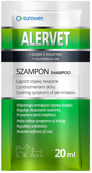 EUROWET ALERVET 20ML SZAMPON SASZETKA pies, kot