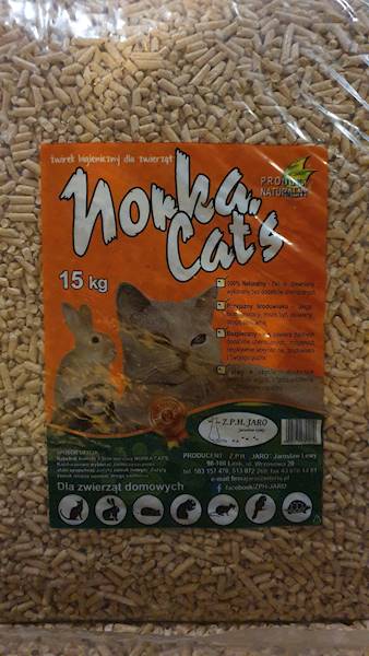 PELLET NORKA 15KG ŻWIREK DREWNIANY 