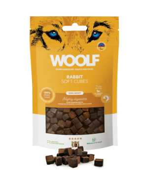 WOOLF 100G SOFT CUBES RABBIT MONOPROTEIN