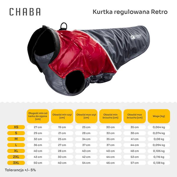CHABA KURTKA 3XL REG.WEAR RETRO RED/GREY
