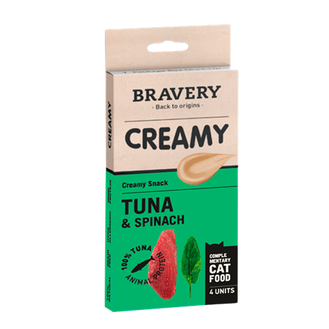 BRAVERY CAT CREAMY  56G TUNA & SPINACH