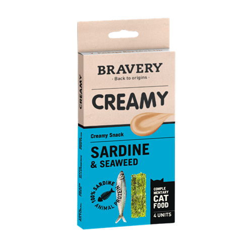 BRAVERY CAT CREAMY  56G SARDINE & SEAWEED