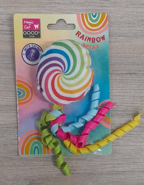 PL ZABAWKA KOT TĘCZOWE MATERIAŁOWE KÓŁKO 7CM