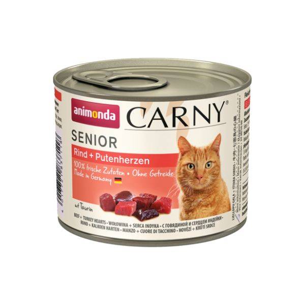 AN CARNY 200G SENIOR WOŁOWINA, SERCA INDYKA