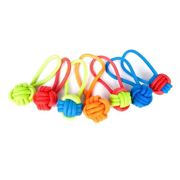 DG PIŁKA PLECIONA ZE SZNURA RĄCZKĄ ''ENERGY' CZERW