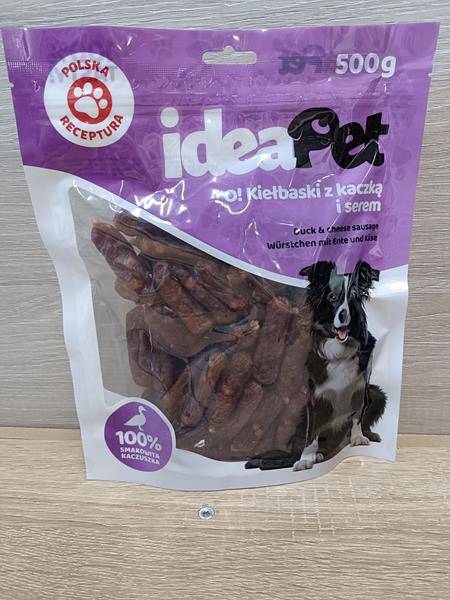 IDEAPET KIEŁBASKI Z KACZKĄ I SEREM 500G