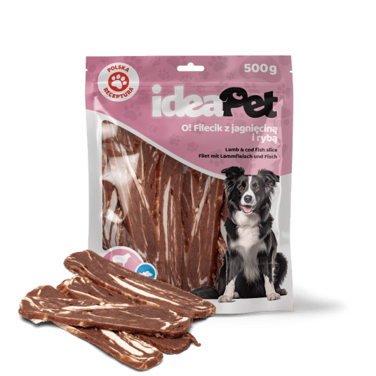 IDEAPET FILECIK Z JAGNIĘCINĄ I RYBĄ 500G