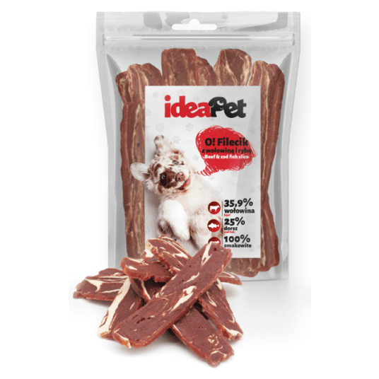 IDEAPET FILECIK Z WOŁOWINA I RYBĄ 500G