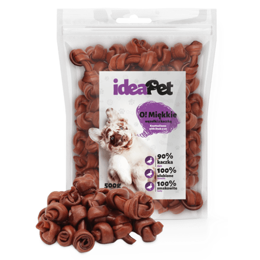 IDEAPET Miękkie węzełki z kaczką 5cm 500g