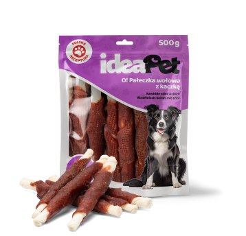 IDEAPET PAŁECZKA WOŁOWA Z KACZKĄ 500G