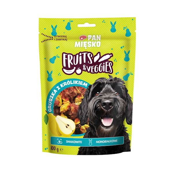 Pan mięsko 100g przysmak dla psa gruszka z królik